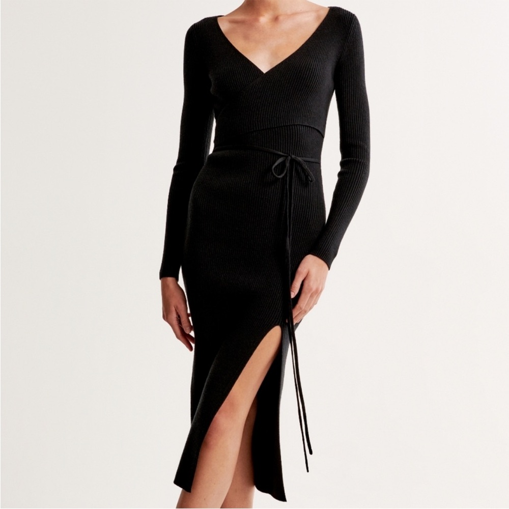 Abercrombie Wrap Midi Sweater Dress